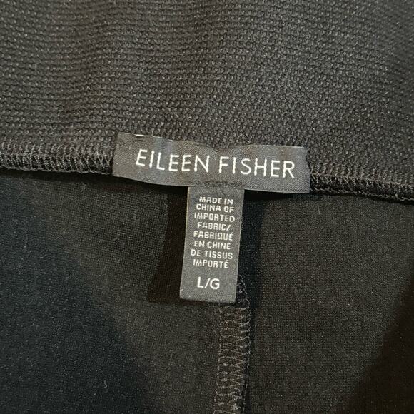 Eileen Fisher Black Ponte Knit Pull-On Pants - size Large - Picture 4 of 5